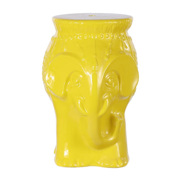 Orla 18.5" Modern Bohemian Elephant Ceramic Garden Stool - JONATHAN Y